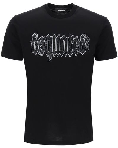 DSquared² Verfraaid Cool Fit T -shirt - Zwart