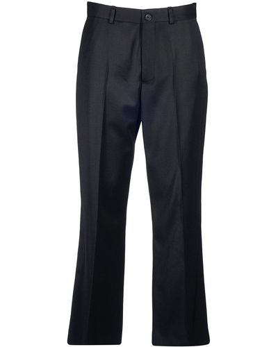 Balenciaga Pantalones De Lana Con Logotipo - Negro