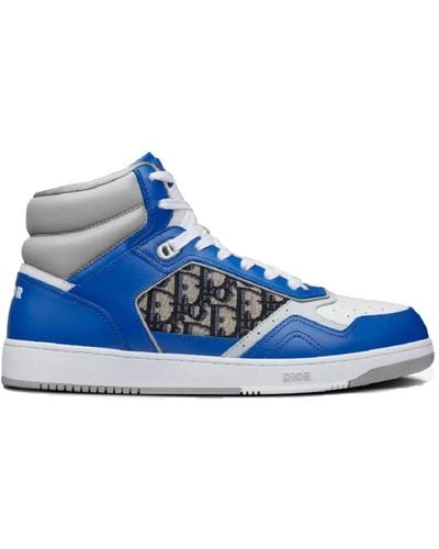 Dior Schuine Hoge Top Sneakers - Blauw
