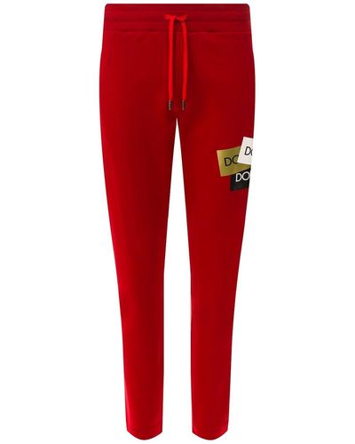 Dolce & Gabbana Pantalon style jogging - Rouge