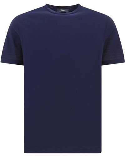 Herno Henno T -shirt Im Krepptrikot - Blauw