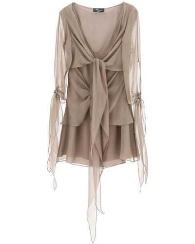 Blumarine Mini-robe en mousseline de mousseline - Neutre