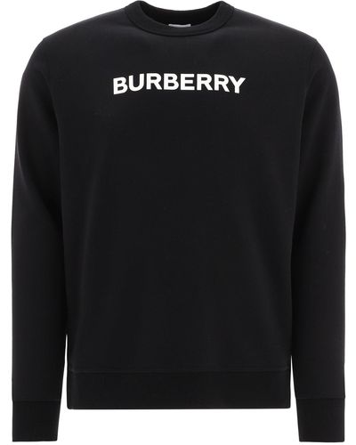 Burberry Sweat-shirt Black Crewneck avec logo - Noir