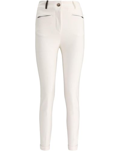 Peserico Hosen mit Reißverschluss in Taschen - Blanco