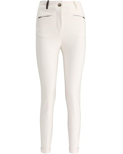 Peserico Pants Featuring Zipped Pockets - White