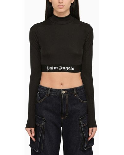 Palm Angels Cropped Navy Therck - Schwarz