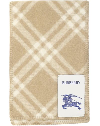 Burberry Check Wool -sjaal - Naturel