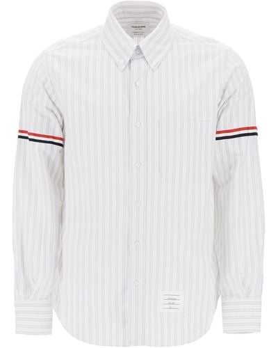 Thom Browne Striped Oxford Shirt - Wit