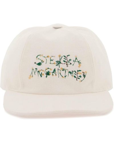 Stella McCartney Stella Mc Cartney Baseball Cap Mit Bestickter Logo - Naturel