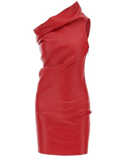 Rick Owens Athena ein Schulter -Mini -Kleid - Rot