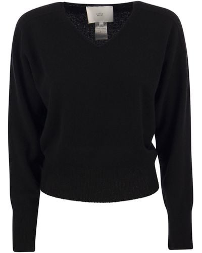 Vanisé Francy Cashmere V Neck Sweater - Zwart