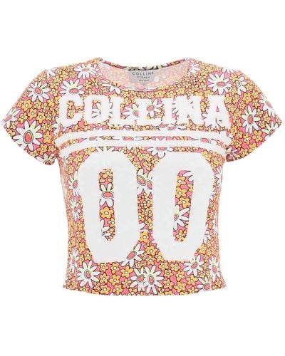 Collina Strada 'Hi Liter' Kruppiertes T -Shirt - Pink