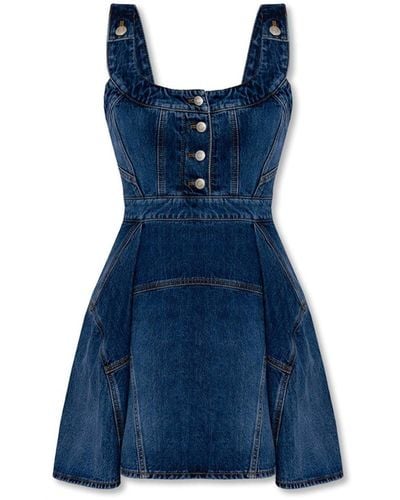 Alexander McQueen Denim Mini-jurk - Blauw