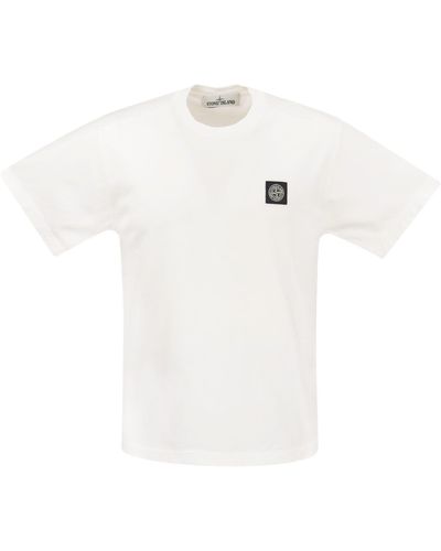 Stone Island Kurzärärmische T -Shirt - Weiß