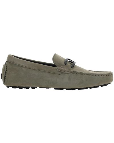 Fendi Suede Bestuurder Loafers - Groen