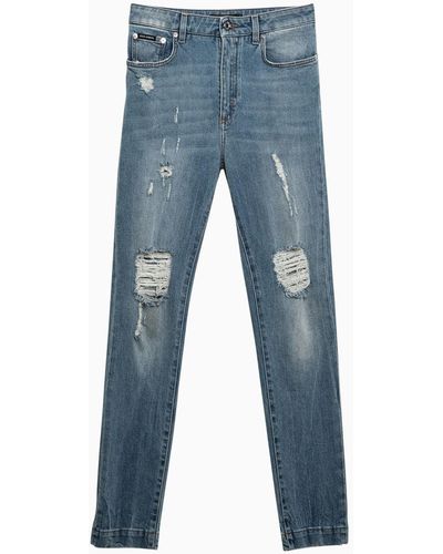 Dolce & Gabbana Dolce&Gabbana Audry Denim Skinny Jeans With Wear And Tear - Blue