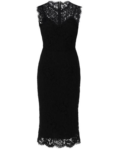Dolce & Gabbana Spitzenscheide Kleid mit a - Schwarz