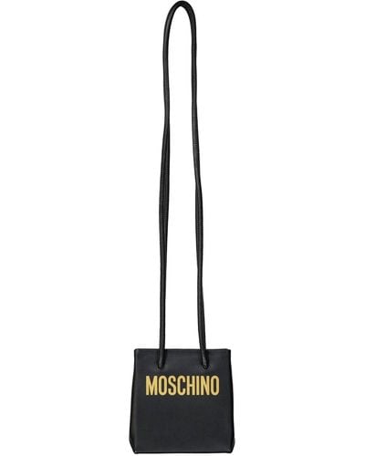 Moschino Mini Ledertasche - Schwarz