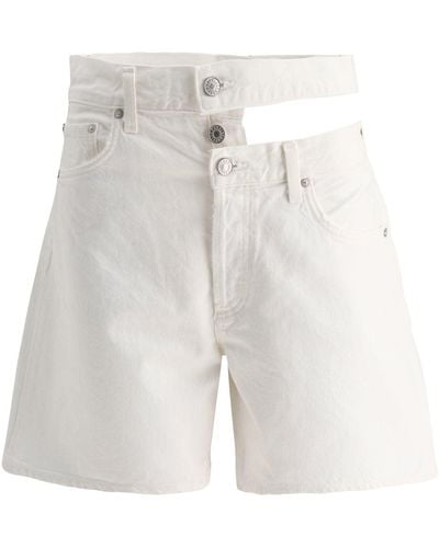 Agolde Broken Waistband Shorts - White