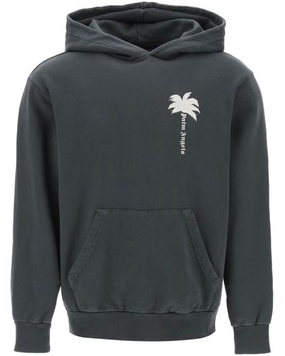 Palm Angels The Palm Hooded Sweatshirt With - Gray
