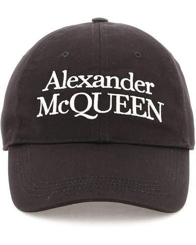 Alexander McQueen Baseballmütze mit Logo - Schwarz