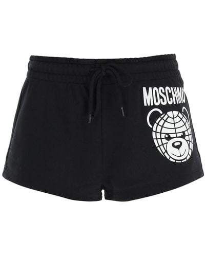 Moschino Sportliche Shorts mit Teddy-Print - Schwarz