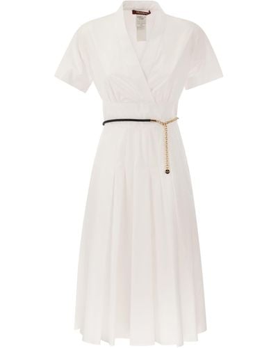 Max Mara Studio Alatri Crossed Poplin Dress - Bianco