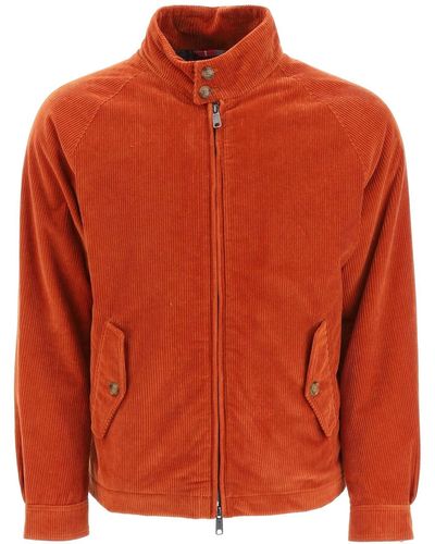 Baracuta G4 Corduroy Harrington Jacket - Orange