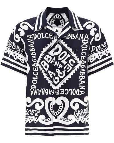 Dolce & Gabbana Marina Print Hawaii Shirt - Blau