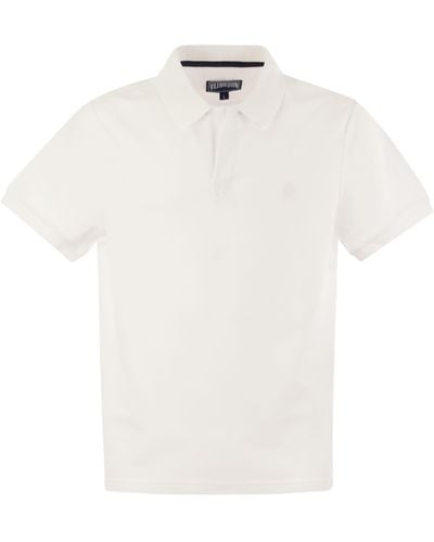 Vilebrequin Bio -Baumwollpike Polo -Hemd - Weiß