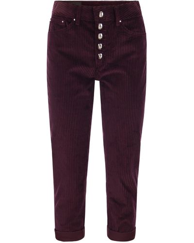 Dondup Koons Loose Fitting Velvet Pants - Purple