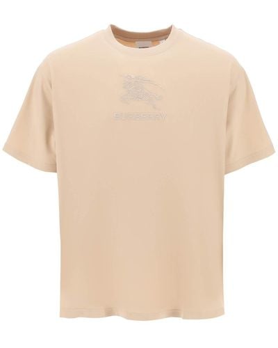 Burberry Tempah T -shirt Mit Gestickten Ekd - Naturel