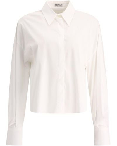 Brunello Cucinelli Shirt da colletto a banda - Bianco