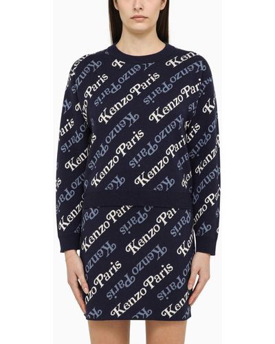 KENZO Midnight Blue Cotton And Wool Sweater