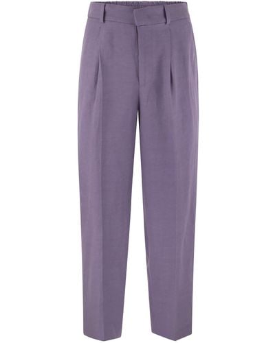 PT Torino Daisy Viscose et pantalon en lin - Violet