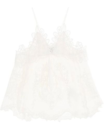 Isabel Marant "Victoria Lace Top con elegante - Bianco