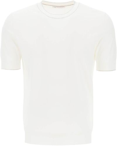 Brunello Cucinelli Baumwollgarn T -Shirt für Männer - Weiß