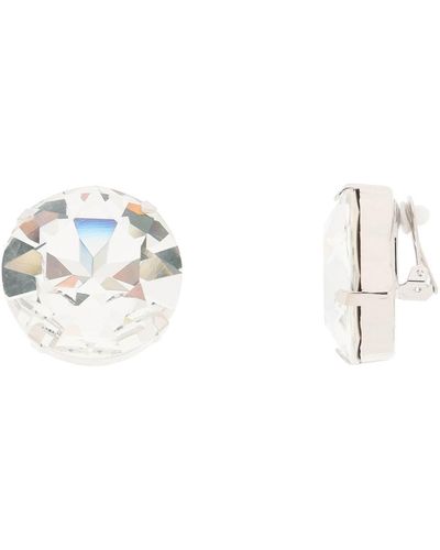 Alessandra Rich Large Crystal Clip Op Oorbellen - Metallic