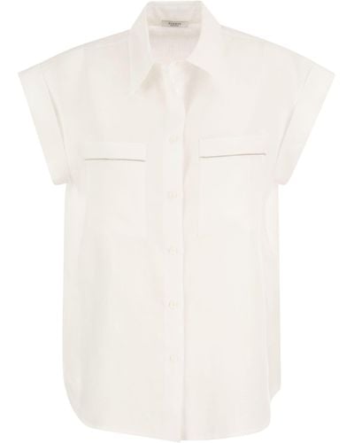 Peserico Camisa sin mangas de lino - Blanco
