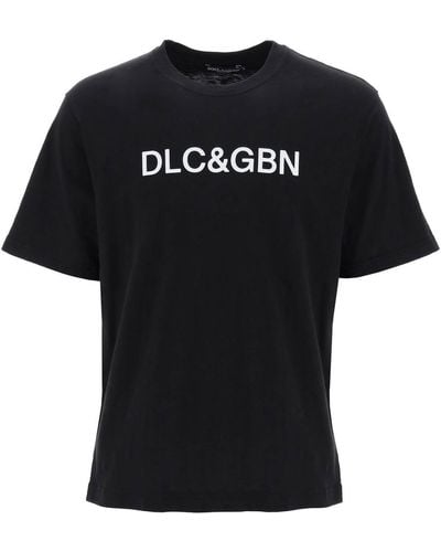 Dolce & Gabbana Crewneck T -Shirt mit Logo - Schwarz
