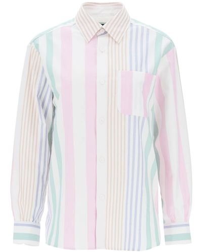 A.P.C. Sela Striped Oxford Shirt - Wit