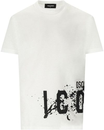 DSquared² Icon splash cool fit White T -Shirt - Weiß
