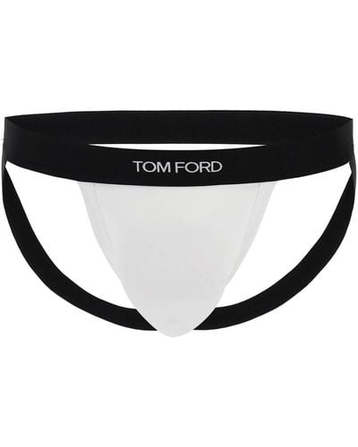 Tom Ford Logo Band Jockstrap Met Slip - Zwart