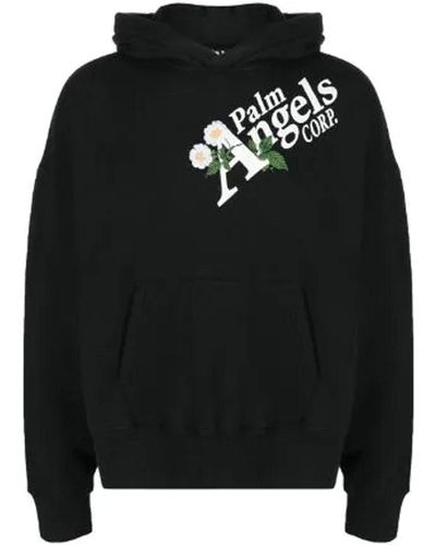 Palm Angels Sweatshirt mit gedrucktem Logo - Schwarz