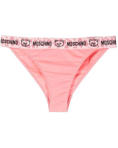 Moschino Logo-waist Thong - Pink