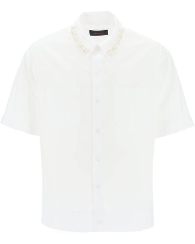 Simone Rocha Übergroße Hemd mit Perlen - Blanc