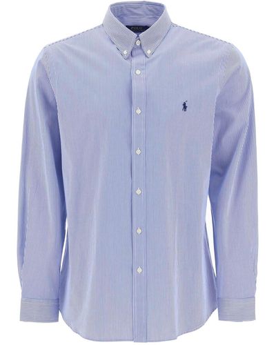 Polo Ralph Lauren "gestreepte Stretch Poplin Shirt Met - Blauw