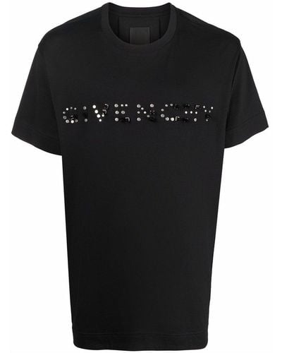 Givenchy Logotipo de algodón camiseta - Negro