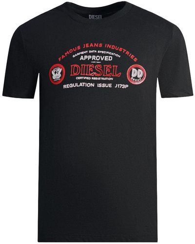 DIESEL Zwart T-shirt Met Beroemd Jeanslogo Van