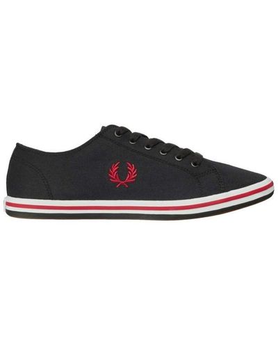 Fred Perry B7259 102 Kingston Twill Herensneakers - Zwart